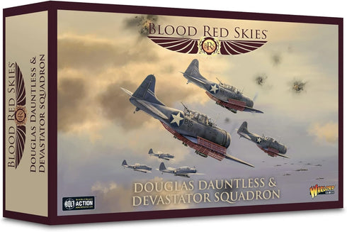 Warlord Blood Red Skies Douglas Dauntless & Devastator Squadron 1:200 WWII Table Top War Game 772412007, Unpainted