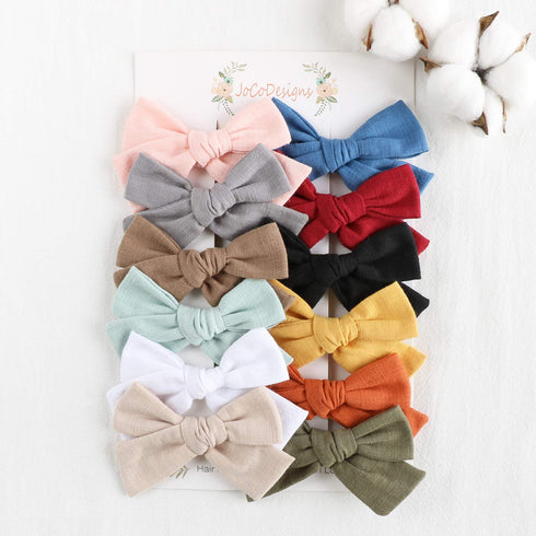 Baby Girl Hair Clips, 12 Pack Large Bows Barrettes Fully Lined Alligator Clip Accessories for Toddler Kids