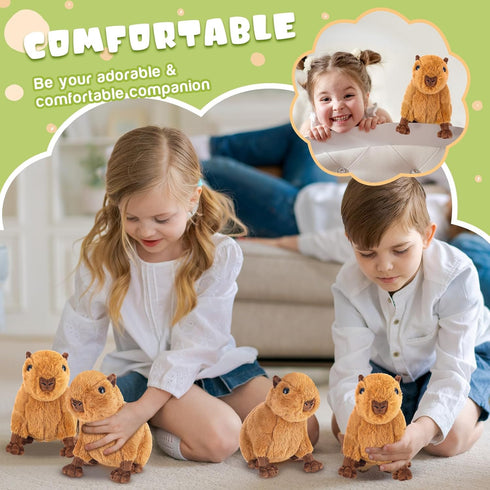 6 Pcs Capybara Stuffed Animal 7.48 Inches Plushie, Cute Soft Capybara Plush Toys for Animal Themed Parties