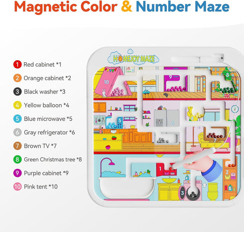 Montessori Busy Board for 1-2 Years Old - Toddler Toys for 1+ Years Old, Baby Musical Toy, Sensory Learning Educational