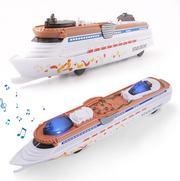 OTONOPI Cruise Ship Model Toy Ocean Liner Boat Toy with Light and