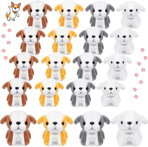 Sosation 20 Pcs Mini Plush Stuffed Puppy, Soft Plush Dog for Goodie Bag Fillers, Back to School Gift, Party Favor
