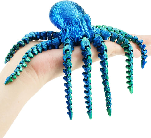 Maxdecoer Articulated 3D Printed Octopus Figure, Flexible Poseable Sea Creature, Desk Decor Fidget