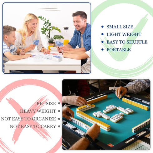 Mahjong Playing Cards, Chinese Mah Jongg 2024 American Games, Large Print Handheld Poker with 4 Dices