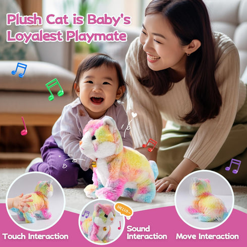 Smalody Interactive Electronic Plush Toy - Upgrade Robot Talking Cat Toys, Animals Sound Control Electronic Pet