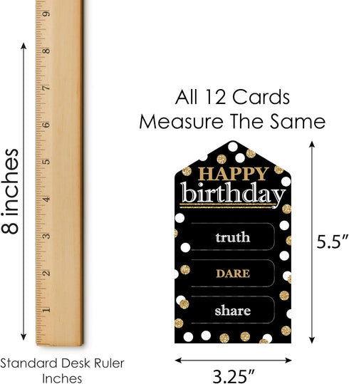 Big Dot of Happiness Adult Happy Birthday - Gold Birthday Party Game Pickle Cards, Set of 12
