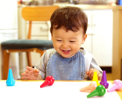 Gibot 12 Colors Palm Grip Crayons for Toddlers, Safe Stackable Toys for Kids, Boys and Girls