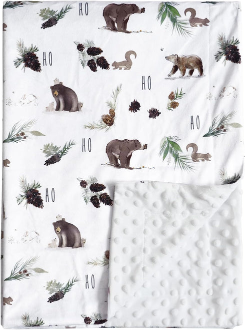 david's kids Minky Baby Blanket for Boys Girls, Soft Lightweight Micro Fleece Receiving Blanket with Double Layer, 30 x