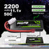 OVONIC 3S Lipo Battery, 50C 2200mAh 11.1V with Dean-Style T Connector for RC Airplane Quadcopter