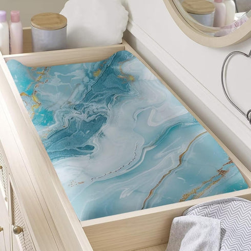 Teal Marble Diaper Change Table Covers Washable Changing Pad Cover for Baby Easy to Install Baby Nursery Diaper