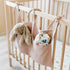 Baby Bedside Hanging Storage Bag, 2 Pockets Organizer for Crib Toy, Nursery Storage for Changing Table, Light Pink
