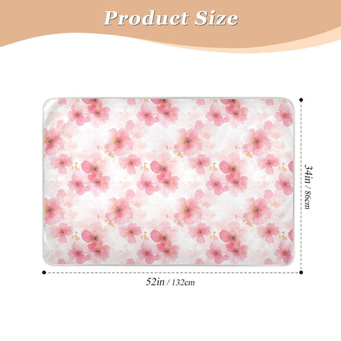 siphylline 52" 34" Watercolor Art Flowers Red Extra Large Resuable Baby Bed Pad Highly Absorbent Diaper Changing Pad