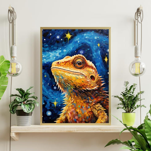 Art of Socks 1000 1000pc (50x70cm 19.685"x27.559") Starry Night Bearded Dragon Jigsaw Puzzle Pieces for Adults - Glow