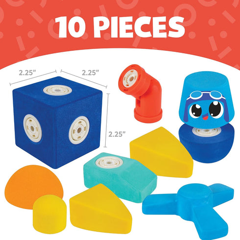 Magnetic Foam Blocks - STEM Preschool Toys for Children, Bath Building Blocks, Engineering Toys for Kids 3-6