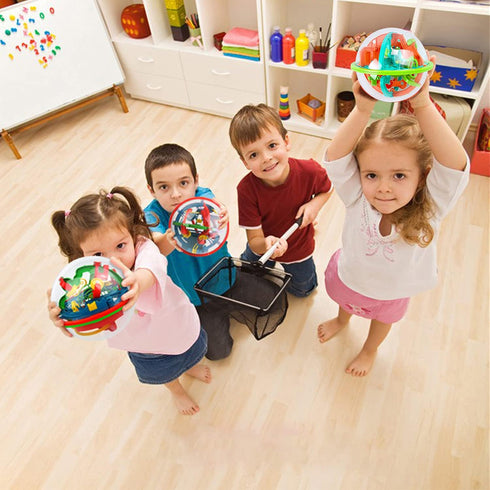 3D Interactive Maze Ball Game, 12cm with 100 Obstacles, Educational Toys for Kids, Magical Brain Teasers