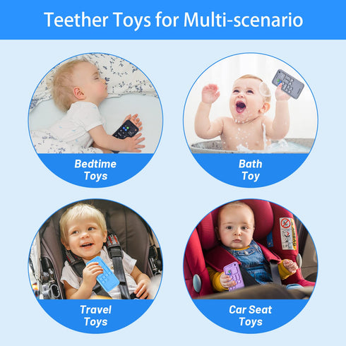 Baby Phone Teething Toys for Babies 0-3, 0-6, 6-12 Months | Soft Silicone Baby Cell Phone Teethers Toys
