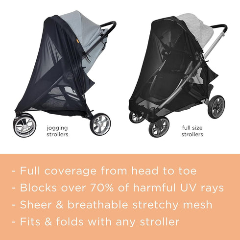 Summer Baby Stroller Sun Shade Cover | Stroller Shade Extender for Sun | Canopy Extender with Full Coverage | Universal