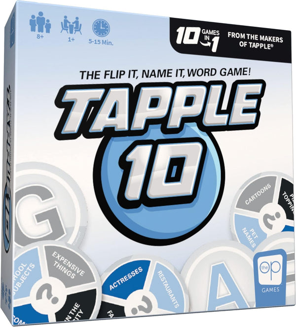 USAopoly Tapple 10, Fast-Paced Fun Family Card Game in Portable Packaging, Featuring 10 Different Games, Ages 8+