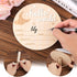 BOXOB 5.8in Wooden Hello World Newborn Sign, Birth Announcement Board Baby Name Plaque Birth Stats Board for Boys