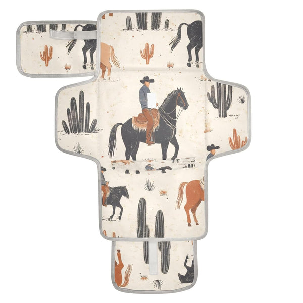 WELLDAY Western Cowboy Geometric Baby Changing Pad - Waterproof Diaper Changing Pad with