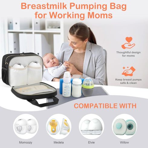 Pack, 6 9 PIIOSER Breastmilk Cooler Bag with Ice Fits Baby Bottles Up to Ounce, Insulated Bottle Travel Bags