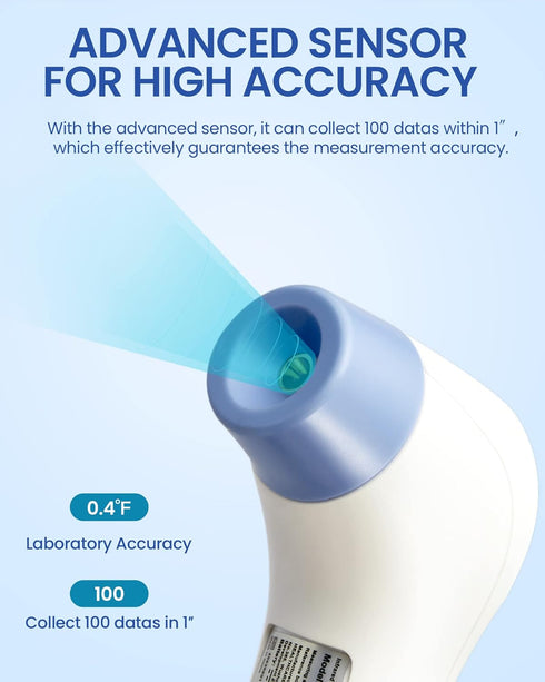 Forehead Thermometer for Adults and Kids, Digital Infrared with Fever Alarm and No-Touch Reading