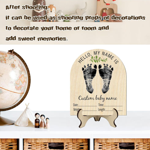 Mayyi 03) Newborn Birth Announcement Sign,Personalized Baby Announcement, Custom Engraved Wooden Baby Name Sign