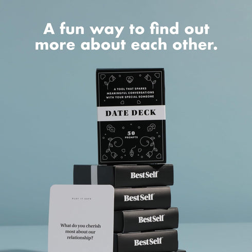 50 BestSelf Date Deck Conversation Cards Engaging for Couples - Fun and Thought-Provoking Date Night Game - Playing