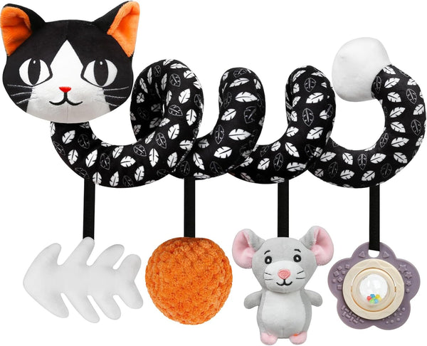 GKDOMS Baby Carseat Toy Black & White Rattle Spiral Hanging Activity Stroller