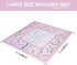 (31.5x31.5) Jongyance Pink Printed Mahjong Mat with Black Carrying Bag, Anti-Slip, Noise-Reducing, Mahjong Table Mat