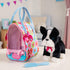 Toy Dog Plush Puppy - Boston Terrier with Floral Print Glam Bag for Kids 3 Years +