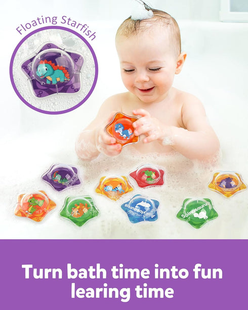 12PCS 12pcs Set 2 3 4 Coogam Dinosaur Bath Toys, Floating Dinosaur Bathtub Toy for Water Pool Beach Shower, Montessori