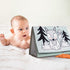 Soft Tummy Time Book with Baby Safe Mirror - High Contrast Montessori Toy with Crinkle Filling & Teether