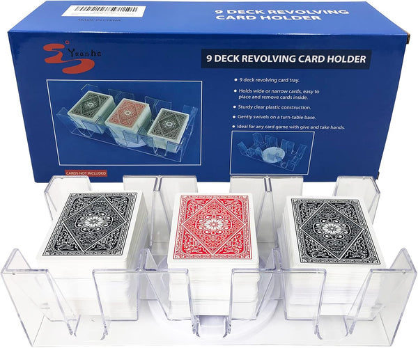 Yuanhe Rotating-Revolving Playing Card Tray, 9 Deck Card Holder