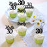 24 PCS 30th Birthday Cupcake Toppers, Hello 30 Cake Topper, Thirty 30 & Fabulous Cupcake Picks, 30th Birthday