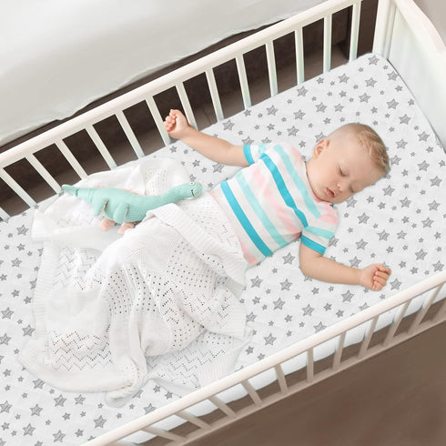 52" 28" 8", Crib Mattress Protector Waterproof, Quilted Crib Mattress Pad Cover x Extra Soft Breathable Toddler Bed