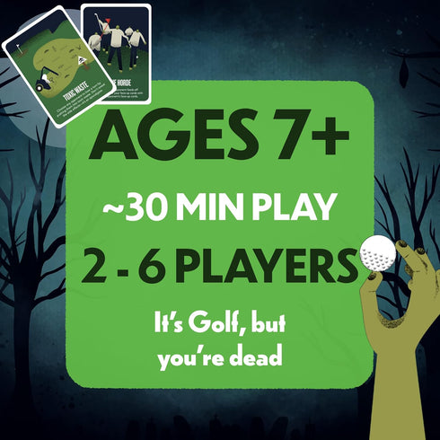 2 6 7 The Golfing Dead - Best New Zombie Card Game Top Family Games for to Players - Great for Adults, Couples, Teens