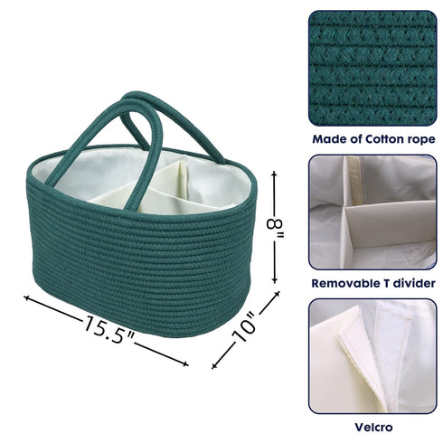 XUANGUO Large Baby Diaper Caddy Organizer for Girl Boy Rope Nursery Storage Bin Basket Portable Holder Tote Bag