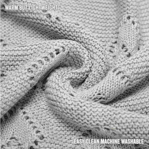 100% Heirloom Knit Heart Receiving Unisex Blanket for Boys and Girls - Luxury Cotton Baby Blanket - Soft Warm Swaddle