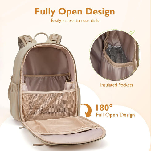 mommore Backpack Backpack Neoprene Diaper Bag Small Baby Bag Travel Mini Diaper for Newborn with Insulated Pockets