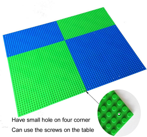 Base Plates 5 x10 Inch Variety Baseplates for Brick Block Building, Compatible with Major Brands (6-Pack)
