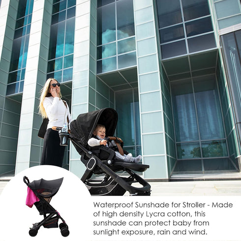 SOONHUA Stroller Sun Cover, Waterproof Umbrella for Stroller, Breathable Toddler Blackout Blind with Adjustable Strap