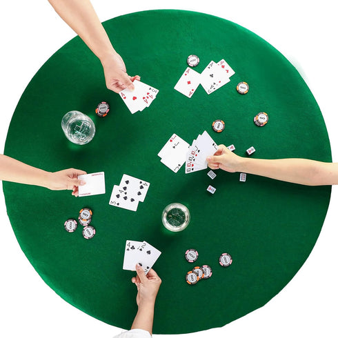 Tegeme 2 36 48 Inch Pcs Felt Table Cover for Game Round Felt Card Tablecloth Elastic Poker Tabletop to Poker Table