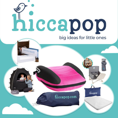 Hiccapop UberBoost Inflatable Booster Car Seat | Blow up Narrow Backless Booster Car Seat for Travel | Portable Booster