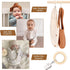 30 Pack 2.5 Inch POVETIRE Wood Rings with Clips for Hanging Baby Headband Hair Accessories Baby Bib NecklaceJewelry Hat