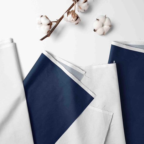 Navy Crib Skirt with White Band - Bacati Mix N Match