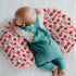 Red and Pink Flowers Baby Nursing Pillow Covers for Boy Girl Preppy Floral Lovers Nursery Pillowcase for Breastfeeding