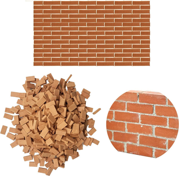 Cayway Mini Red Wall Bricks - 560 Pcs, Ideal for Landscaping, Dollhouse