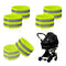 HAVANSIDY 6-Pack of Reflective Bands for Strollers, High Visibility Elastic Reflectors with Velcro