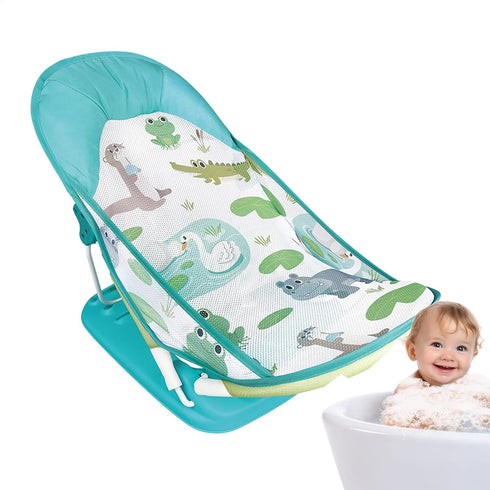 Generic Compact Toddler Bath Seat - Lightweight Infant Bathing Aid, Portable Cleaning Support | Adjustable Folding Tub